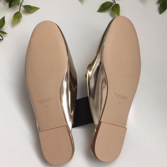 Zara Gold Mules Slide On - Picture 6 of 7